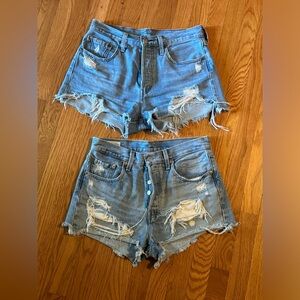 Two Size 27 Levi Shorts